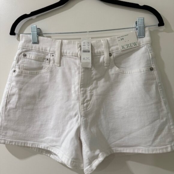 J. Crew High-rise A-line denim short in white wash Sz 24 NWT - Picture 3 of 3